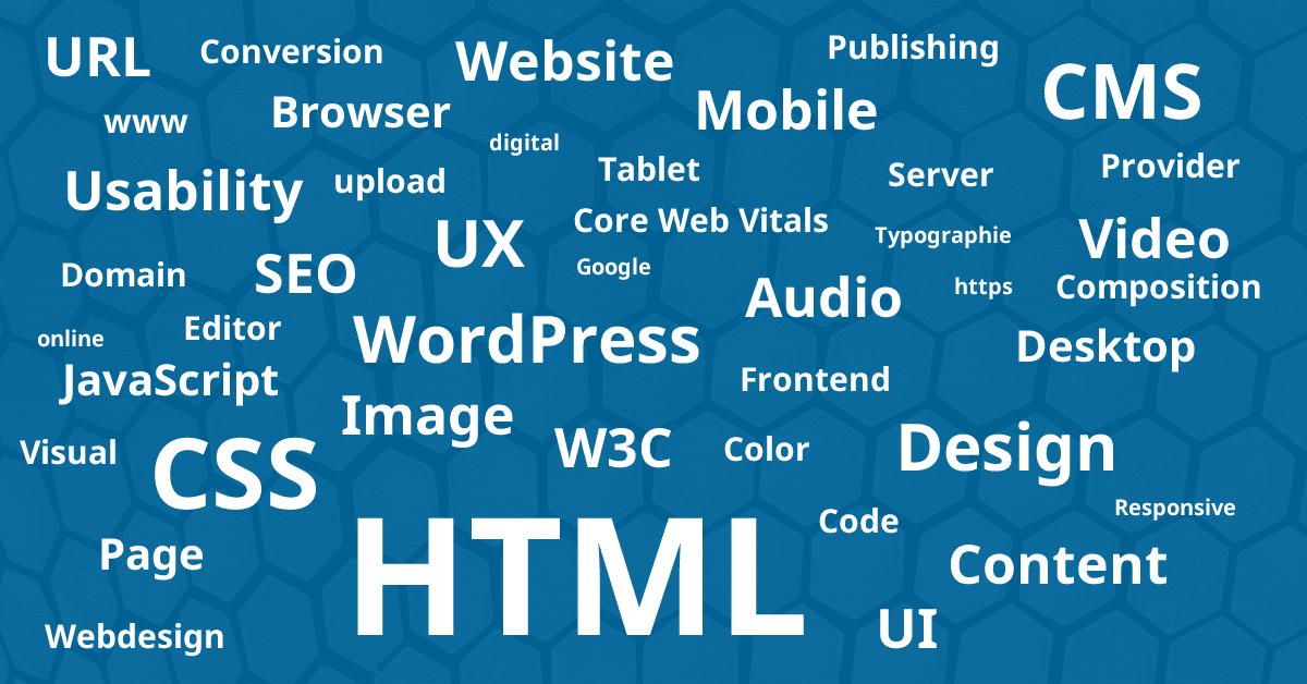 HTML und weitere Themen bei der Erstellung von Webseiten.