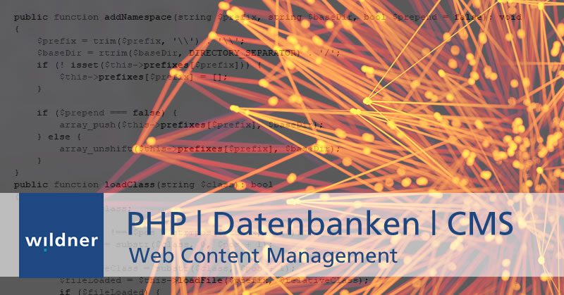 Weiterbildung Web Content Management mit JavaScript, PHP, Datenbanken und CMS